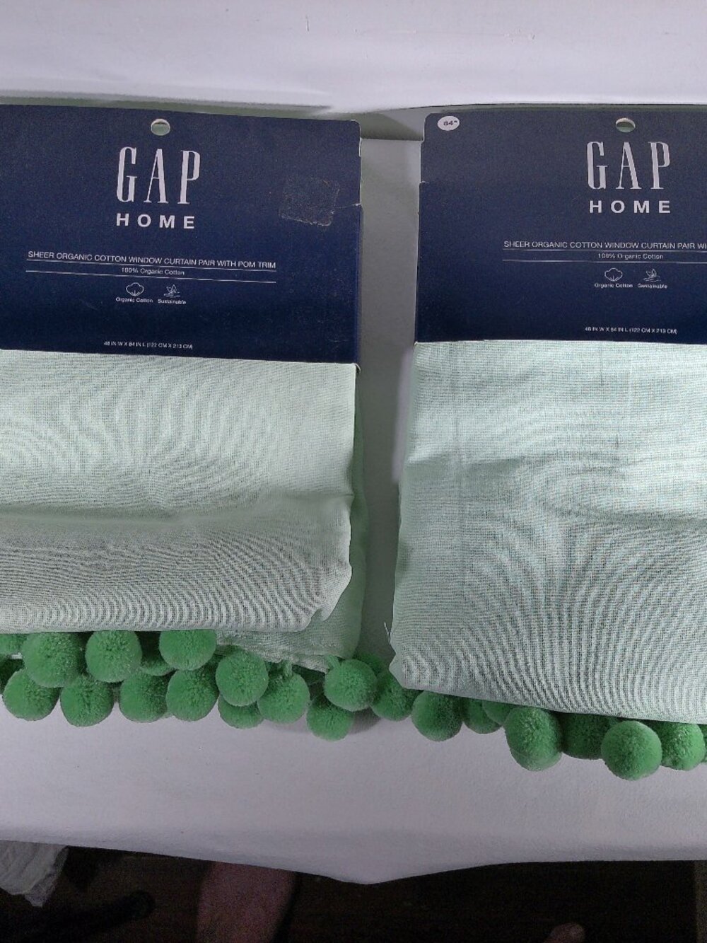Lot Of 2 Window Curtains Panels Pairs GAP Home 48”X84" SAGE
